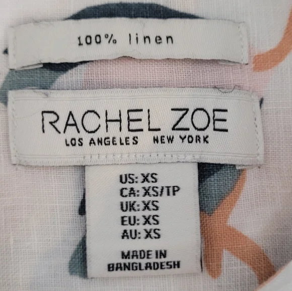 Rachel Zoe Linen Floral Shirt Dress - Size XS - Picture 12 of 12